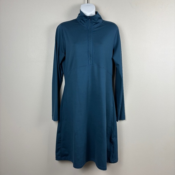 Title Nine Dream Long Sleeve 1/4 Zip Dress - Size Medium - Picture 1 of 9